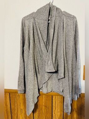 West Loop Lightweight Draped Gray Women One size Fits most OSFM Sweater Cardigan